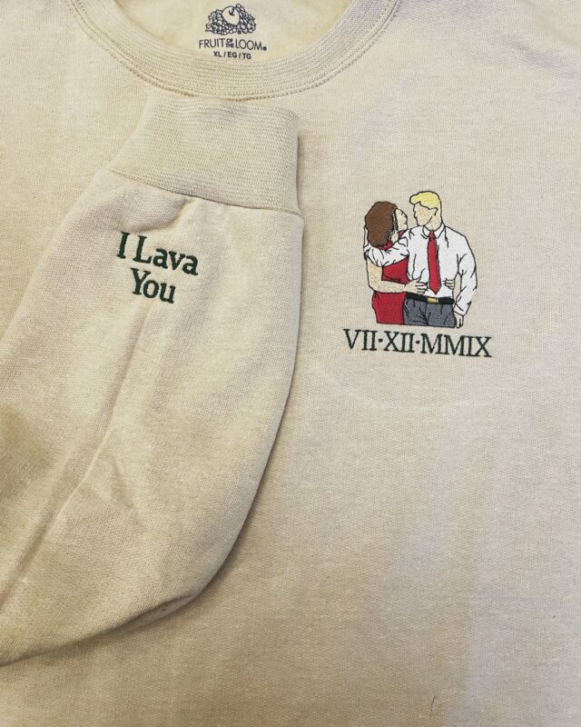 Embroidery done from a custom painted photo.